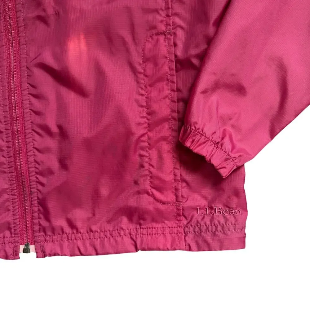 LL Bean Womens Pink Lightweight Full-Zip Jacket Windbreaker Size Medium